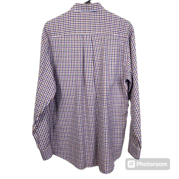 Scott Barber Mens Long Sleeve Gingham Pattern Button Down Shirt Size Large - Picture 2 of 6